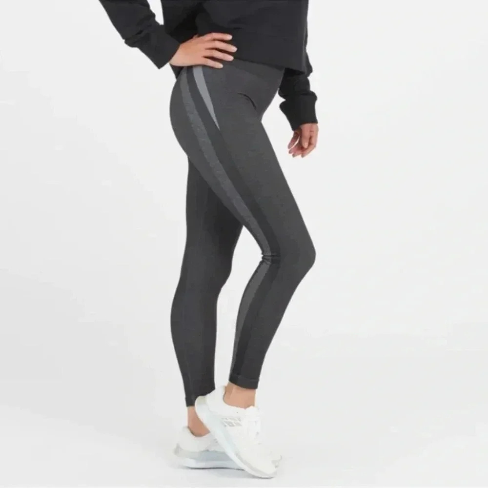 Spanx Look At Me Now High Rise Seamless Track Stripe Leggings size S/CH/P